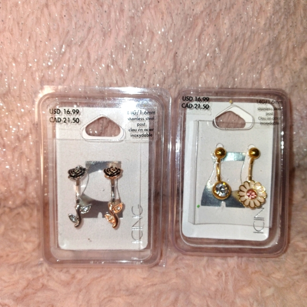 2 packs 4 belly rings ICING